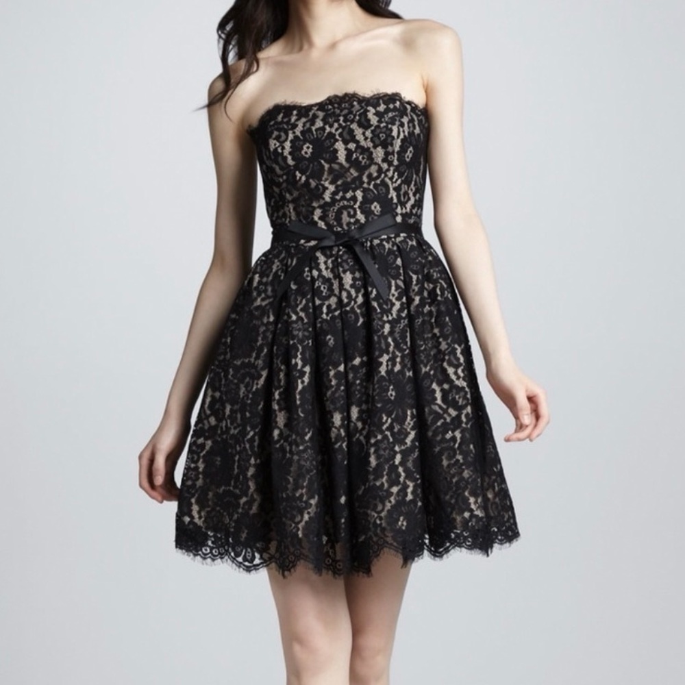 Neiman Marcus For Target x Robert Rodriguez Black Lace Strapless Cocktail Dress